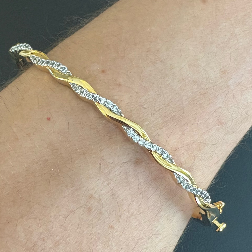 Danbury Mint The Golden Swirl Bangle 14kt Gold Plated Bracelet